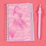 Pink Ribbon Spiral Notebook & Pen Sets