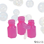 Mini Hot Pink Hexagon Bubble Bottles