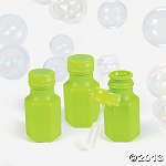 Mini Lime Green Hexagon Bubble Bottles