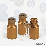 Mini Gold Hexagon Bubble Bottles