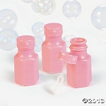 Mini Pink Hexagon Bubble Bottles
