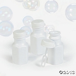 Mini White Hexagon Bubble Bottles