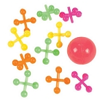 Plastic Neon Jacks & Ball Sets