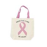 Natural Canvas Breast Cancer Awareness Tote Bags
