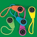 Plastic Neon Compasses on a Cord