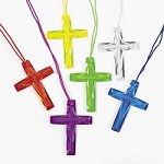 Plastic Crystal Cross Necklaces