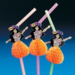 Hula Girl Tropical Drink Straws