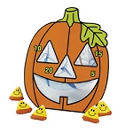 Wooden Jack-O'-Lantern Bean Bag Toss Game