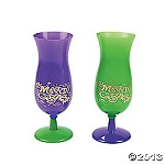 16 oz. Plastic Mardi Gras Hurricane Cups