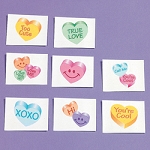 Conversation Heart Glitter Tattoos