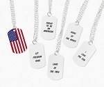 Patriotic Printed Dog Tag Necklaces