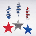 Patriotic Stars Dangling Spirals