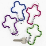 Metallic Cross Clip Keychains