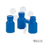 Mini Blue Hexagon Bubble Bottles