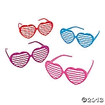 Plastic Heart-Shaped Shutter Shading Glasses