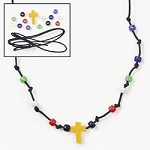 Plastic Beaded Cross Necklace Craft Kit