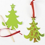 Magic Color Scratch Green Christmas Tree Ornaments