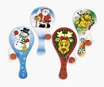 Wooden Holiday Paddleball Games
