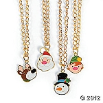 Metal Holly Jolly Necklaces