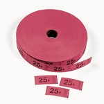Red 25 Cent Single Roll Tickets