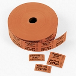Orange Coupon Double Roll Tickets