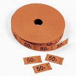 Orange 50 Cent Single Roll Tickets