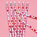 Wooden Smile Face Heart Valentine Pencils